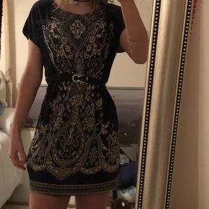 Pattern boho mini dress